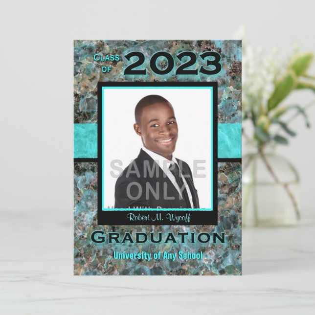 Natural Stone 2023 Graduation Photo Invitation (Standing Front)