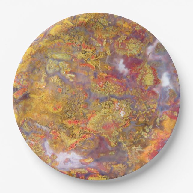Natural Stone Image Authentic Colors, Pattern Paper Plate (Front)