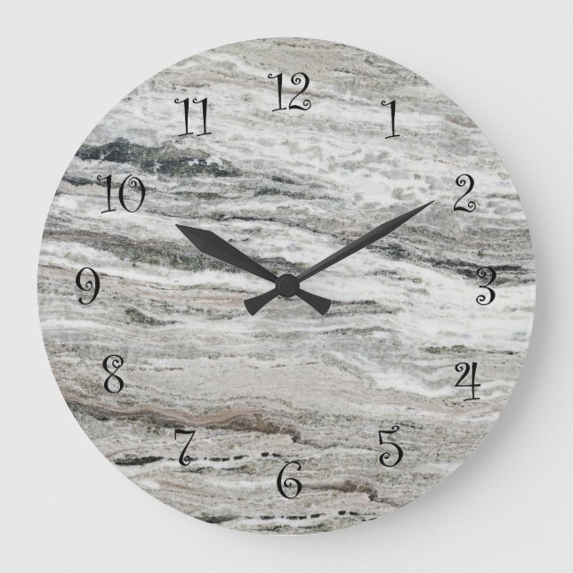 Natural Stone Marble Look Large Clock (Front)