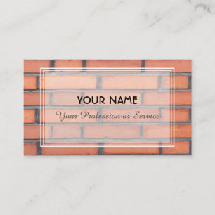 Natural stone mineral red brickwall design business card