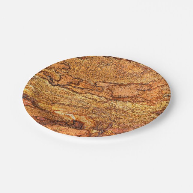 Natural Stone Pattern Paper Plate (Angled)
