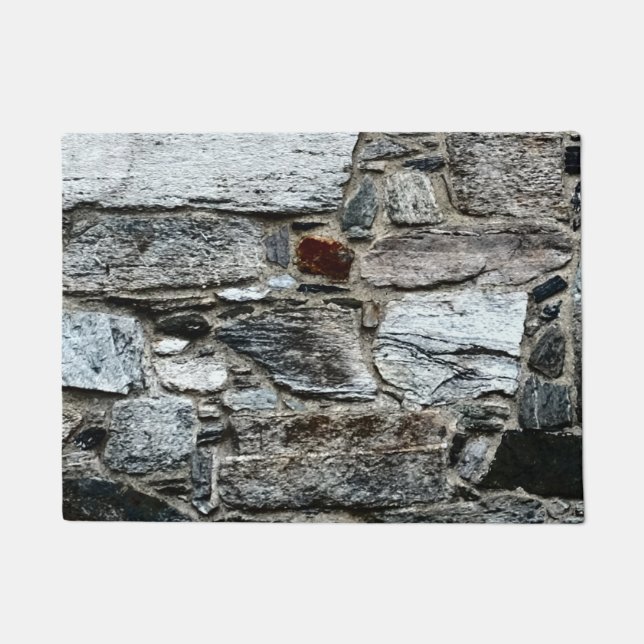 Natural Stone-patterned Grey, Taupe, Black & Brown Doormat (Front)