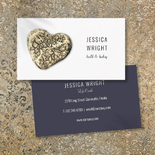 Natural Stone Pebble Heart Business Card