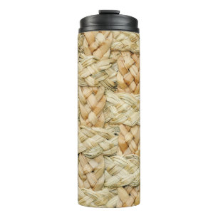 Natural Straw Texture Background Thermal Tumbler