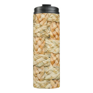 natural straw texture thermal tumbler