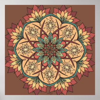 Natural Sun Earth Rhythm Mandala  Poster