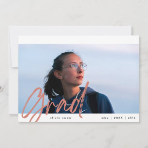 Natural Tan Brush Grad Two Photo Modern Announcement