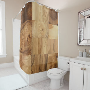 Natural Timber Shower Curtain