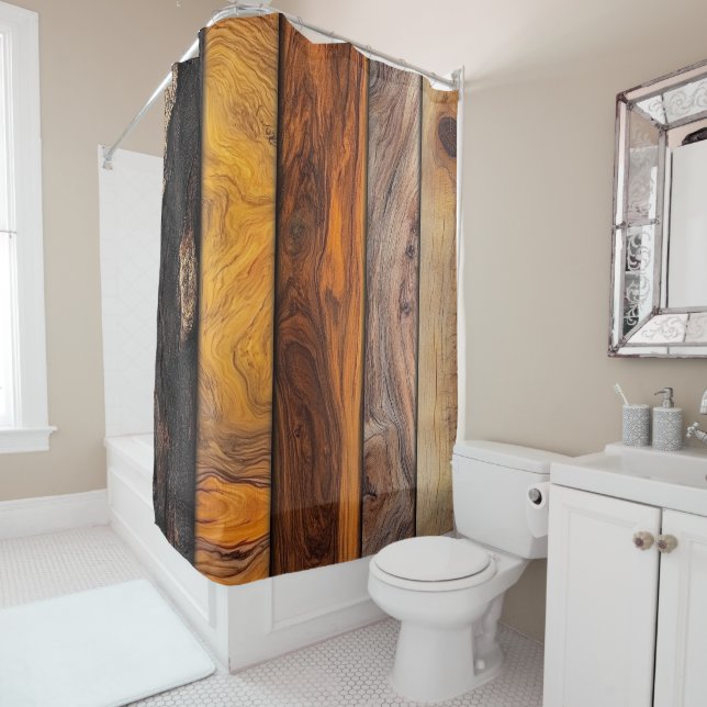Natural Timber Shower Curtain (In Situ)