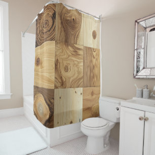 Natural Timber Shower Curtain