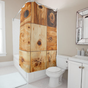 Natural Timber Shower Curtain