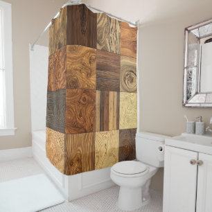 Natural Timber Shower Curtain