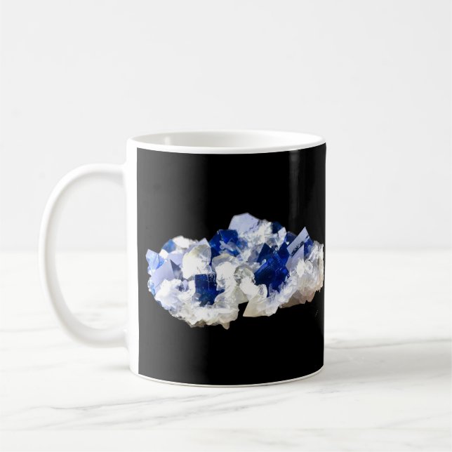 Natural Transparent Deep Blue Flourite Mug (Left)