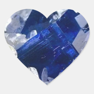 Natural Transparent Deep Blue Fluorite  Heart Sticker