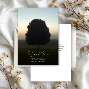 Natural Tree at Sunrise Funeral Memorial Sympathy Thank You Card