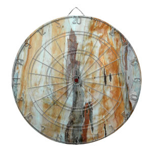 Natural tree bark colourful orange and grey pictur dartboard