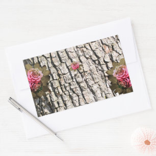 Natural Tree Bark Product Labels White Wood Grain