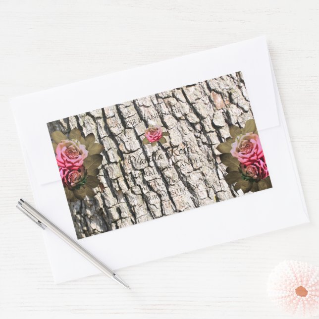 Natural Tree Bark Product Labels White Wood Grain (Envelope)