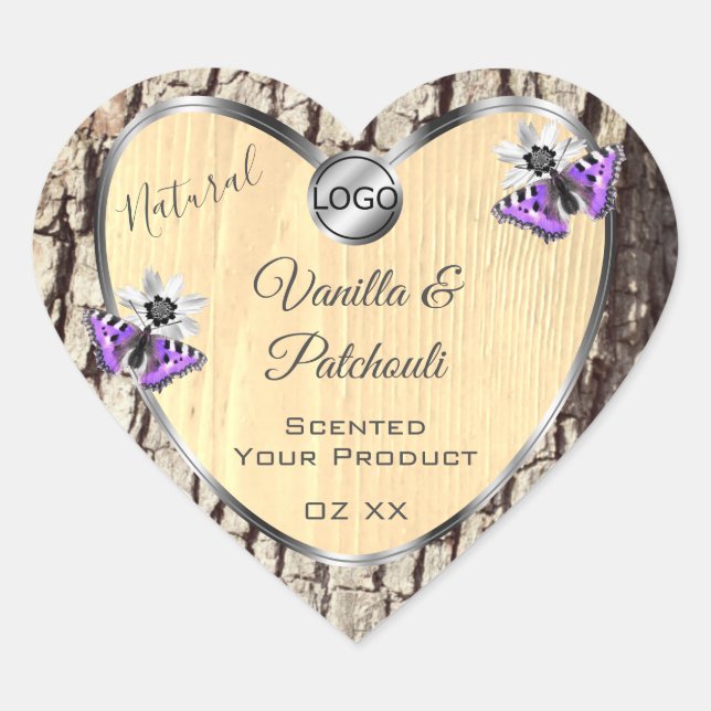 Natural Tree Bark Wood Grain Product Labels Logo (Front)