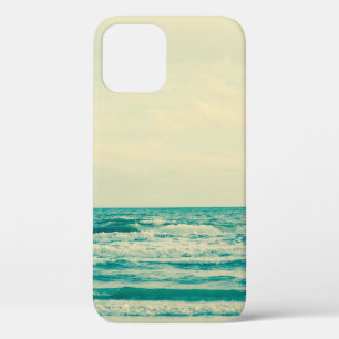 Natural tropical sea and beach with windy wave in iPhone 12 case