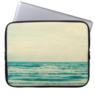 Natural tropical sea and beach with windy wave in  laptop sleeve