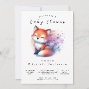 Natural Vibes Design Fox Baby Shower Invitation