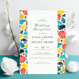 Natural Watercolor Sunflowers Wedding Reception Invitation