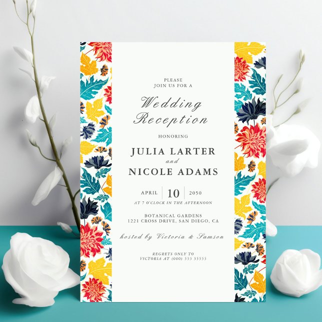 Natural Watercolor Sunflowers Wedding Reception Invitation (Creator Uploaded)
