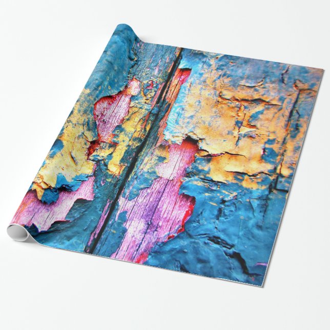 Natural Weather Effects Old Boards 3D Texture Look Wrapping Paper (Unrolled)