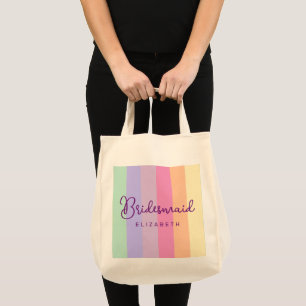 Natural Wedding Bridesmaid Gifts Womens Colourful Tote Bag
