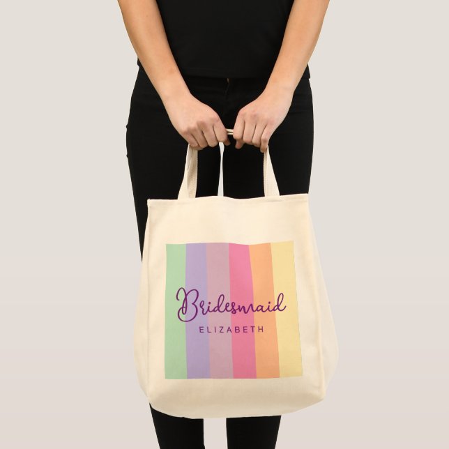 Natural Wedding Bridesmaid Gifts Womens Colourful Tote Bag (Front (Product))