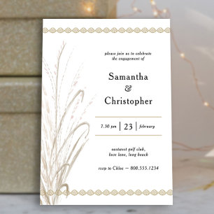 Natural Wild Grass Engagement Party Invitation