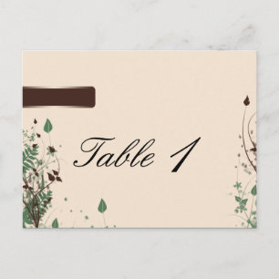 Natural Wonder in Ivory Brown Wedding Table Number Postcard