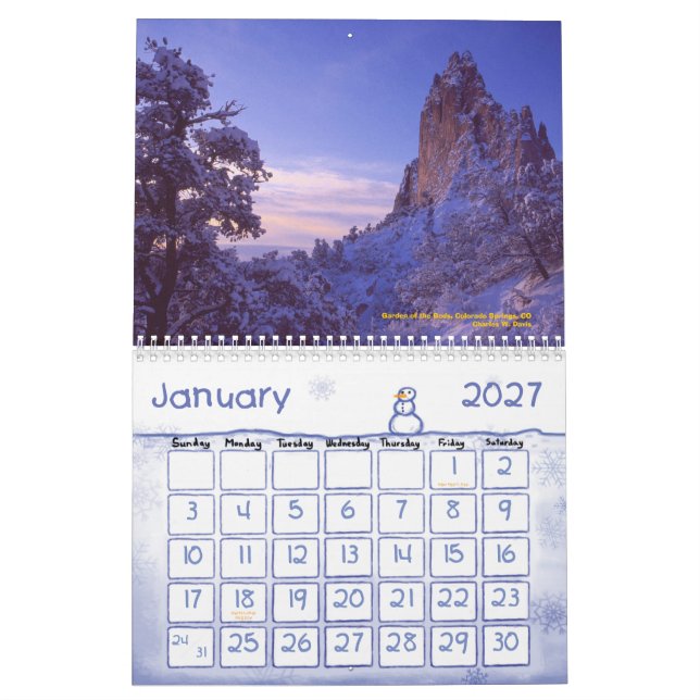 Natural Wonders 2008 - Customised Calendar (Jan 2027)