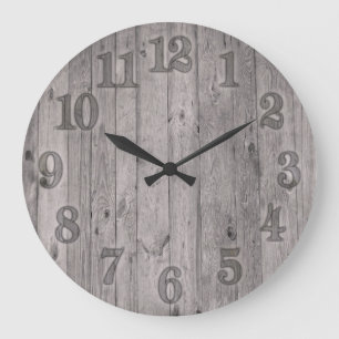 Natural Wood Background Large Clock
