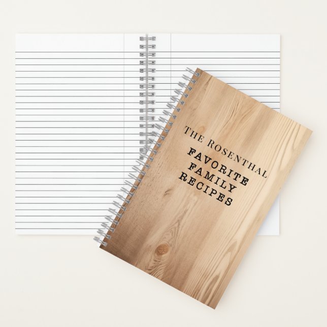 Natural Wood Family Favourite Recipes Notebook (Inside)