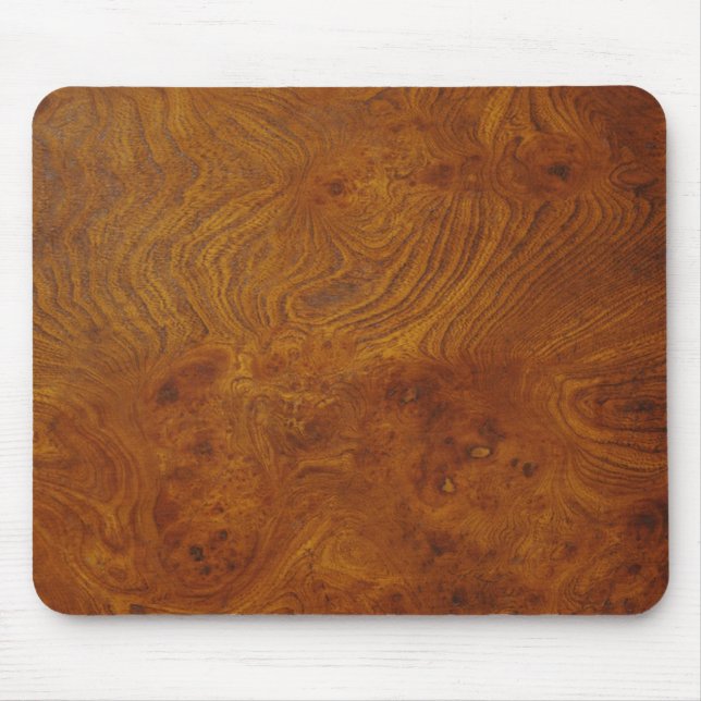 Natural Wood Grain Image with Golden Swirls Mouse Pad (Front)