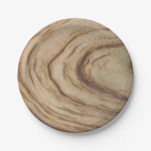 Natural Wood Grain Rustic Party Wedding Paper Plate