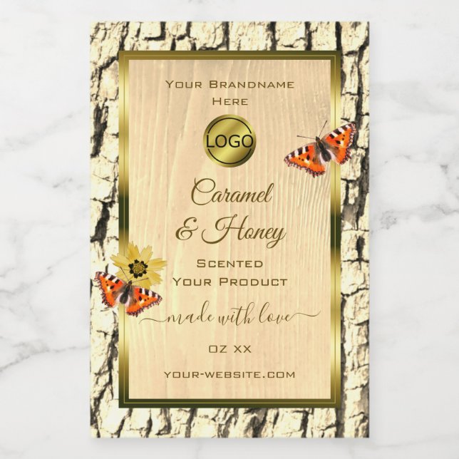 Natural Wood Grain Tree Bark Product Labels Logo (Single Label)