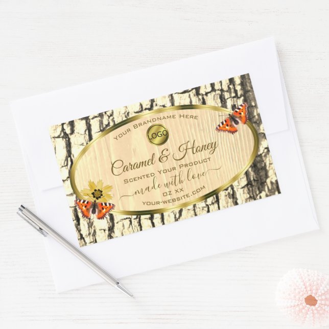 Natural Wood Grain Tree Bark Product Labels Logo (Envelope)