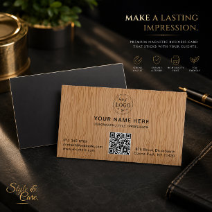 Natural Wood Texture Magnetic Business Card