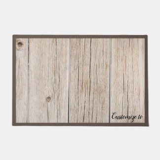 Natural wooden brown border custom doormat