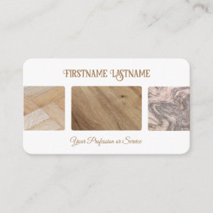 Natural wooden style parquet flooring professional business card