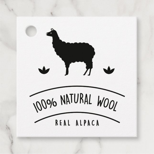 Natural Wool | Real Alpaca Favour Tags (Front)