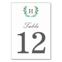 Natural Wreath Table Number
