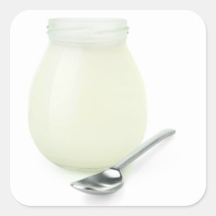 Natural yogurt square sticker