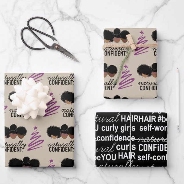 Naturally Confident Holiday wrapping paper SET (Front)