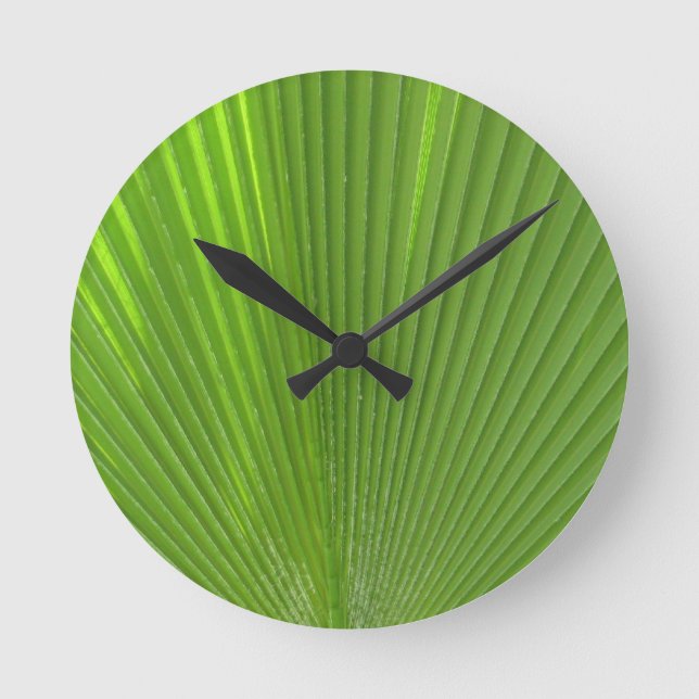 Naturally Cool Surfaces_Palm Frond radiating Round Clock (Front)