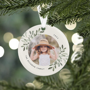 Naturally Joyful   Botanical Personalised Photo Ornament