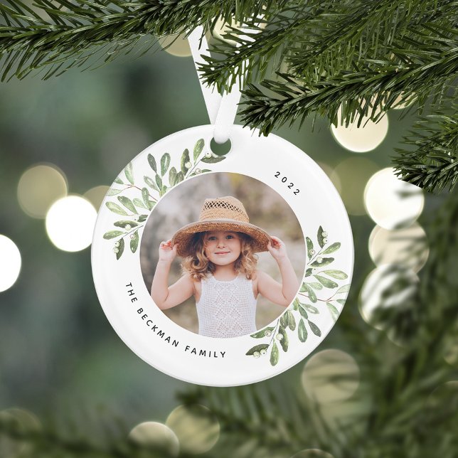 Naturally Joyful | Botanical Personalized Photo Ornament (Creator Uploaded)